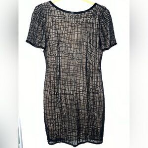 A.J. Bari Vintage 100% silk beaded cocktail party dress. Women’s size S / 4